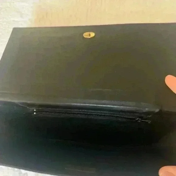 veritable cuir clutch purse baroque print - Picture 6 of 7